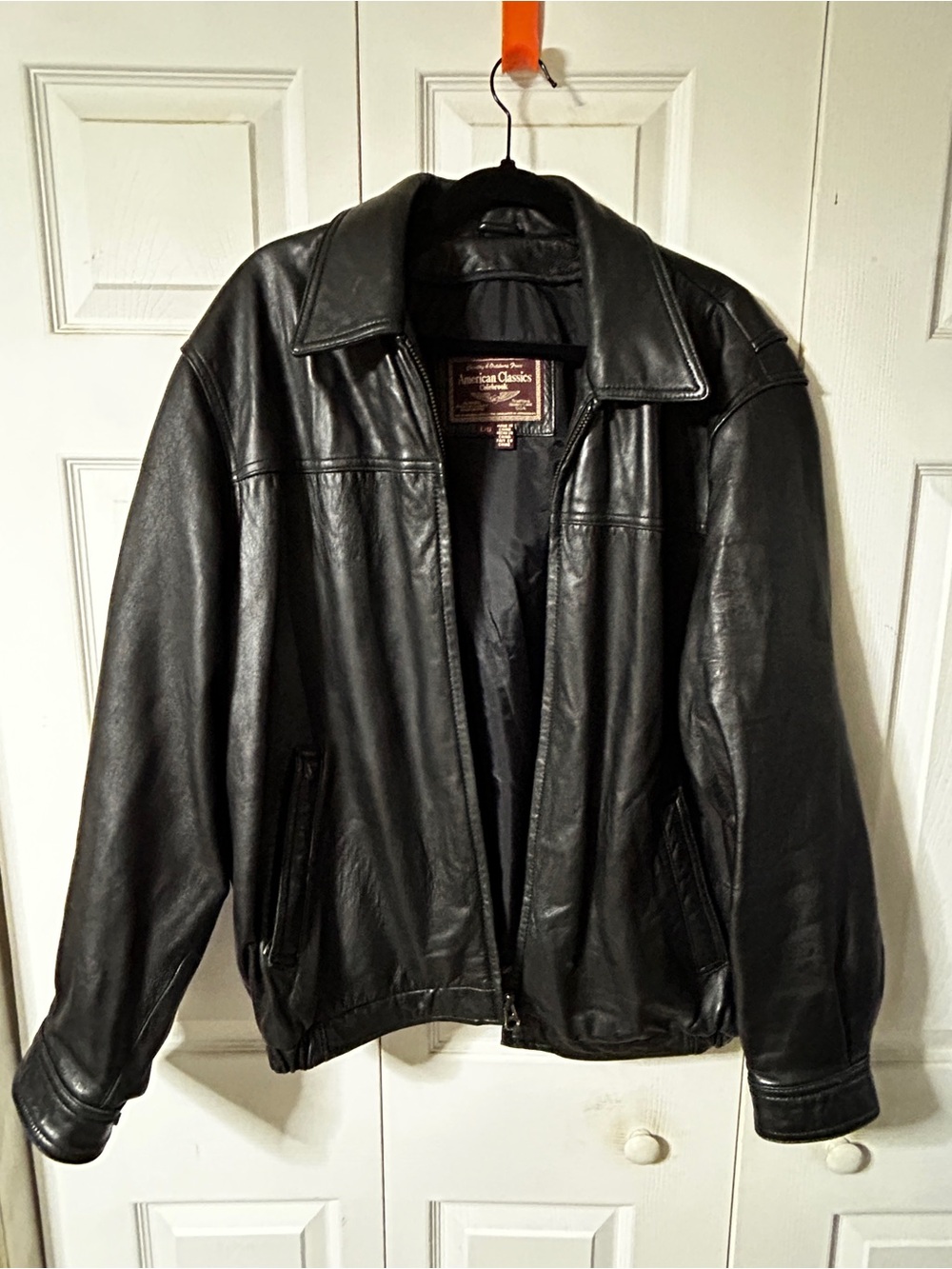 American Classics Colebrook Black Leather Bomber Jacket